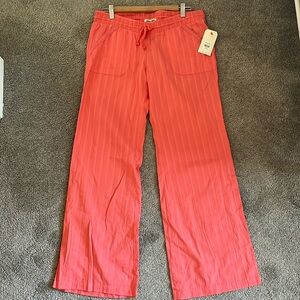 Billabong Coral Linen Pants Mid-Rise Size Large NWT